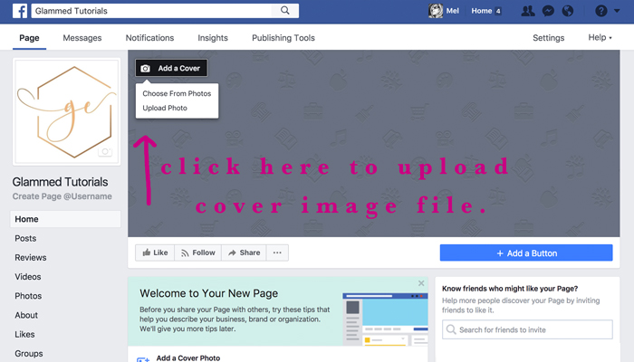 Facebook Page + step-by-step + set-up Tutorial » Glammed Events