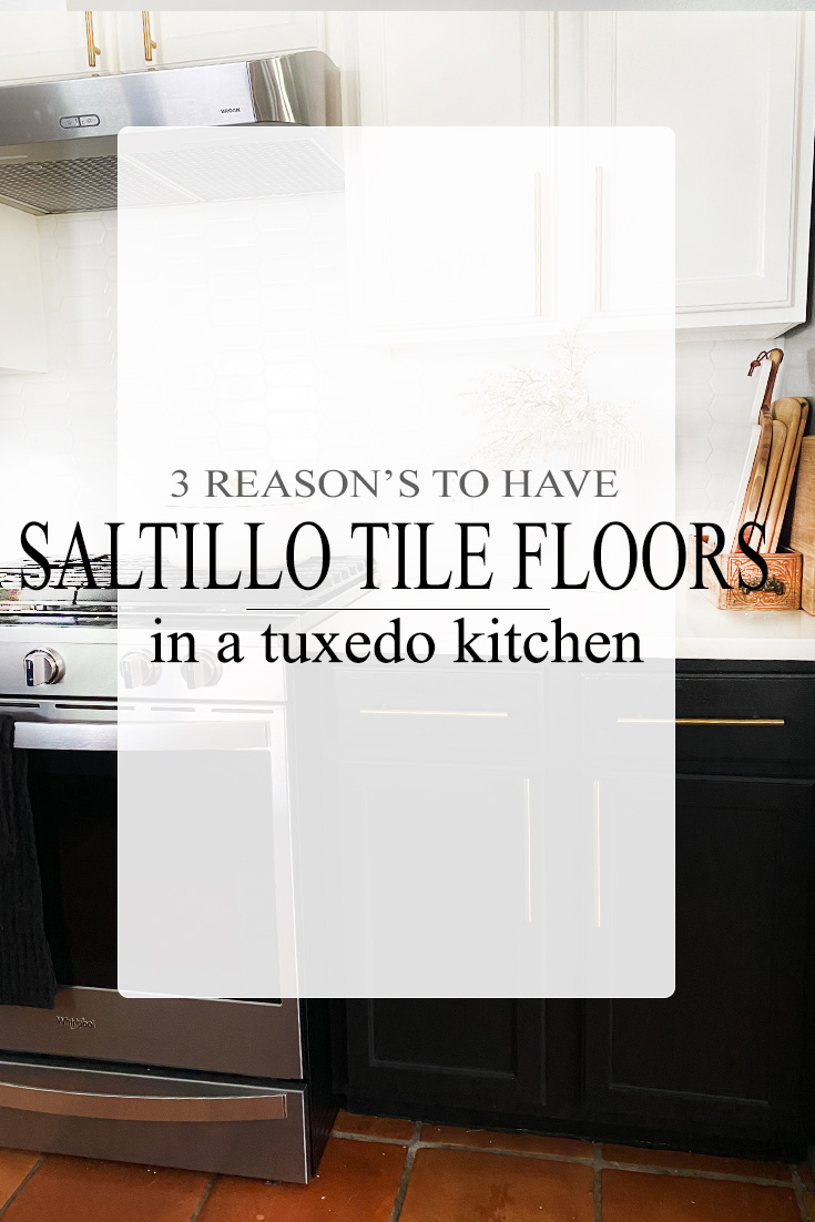 saltillo tile floors in tuxedo kitchen