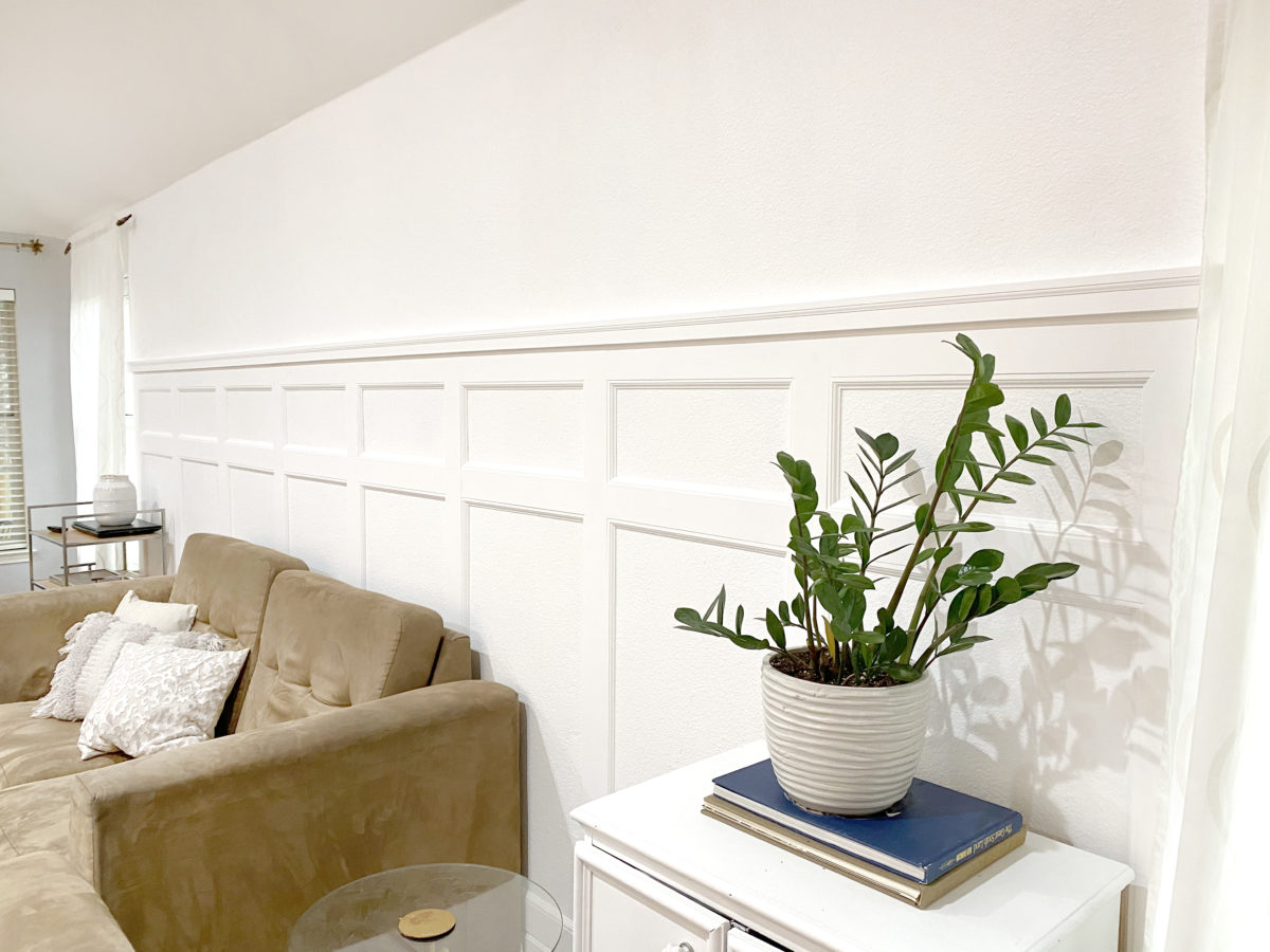 tile wainscoting in living room